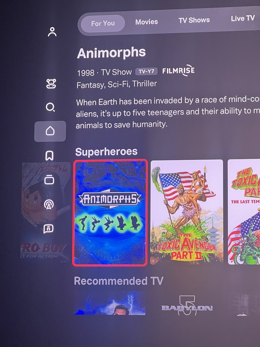 THIS IS NOT A JOKE: Animorphs is streaming on Tubi. It’s almost like they knew we were gonna cover the show on the podcast. @ShawnRAshmore, people can finally see this fantastic and fun  very late 90s early 2000s show for what it is: an absolute hoot and holler.