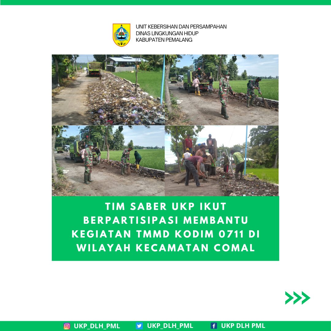 UKP_DLH_PML's tweet photo. Minggu, 18 Februari 2024 Tim Saber (Sapu Bersih) UKP DLH Kabupaten Pemalang turut berpartisipasi membantu Kodim 0711 Pemalang dalam rangka acara TMMD di Wilayah Kecamatan Comal. 

https://t.co/pXpBM1xW3d

#pemalang #pemalangikhlas #jateng #jatenggayeng https://t.co/6sM4QWDtVe