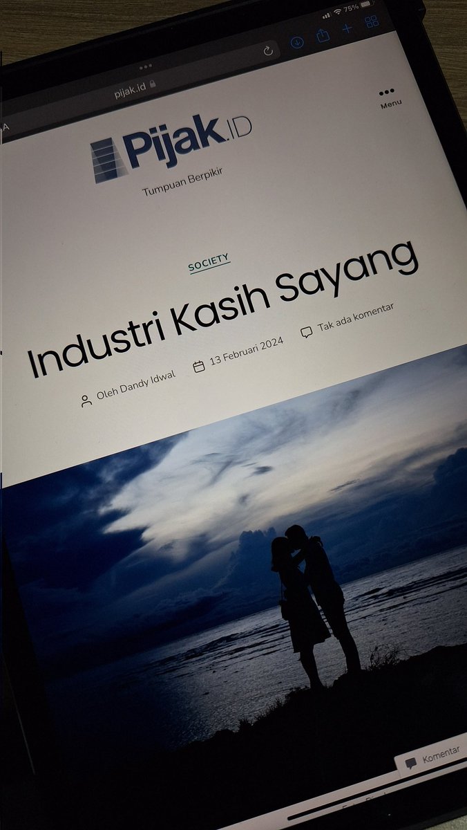 PijakID's tweet photo. "Tubuh manusia butuh perawatan. Ia bukan benda kekal yang bisa beraktivitas terus-menerus tanpa pemulihan. Uniknya, berbeda dengan mesin, perawatan yang diperlukan tubuh manusia bukan hanya perawatan fisik, tetapi juga perawatan psikis."
- @DandyIdwal https://t.co/JqoBn6j3QP