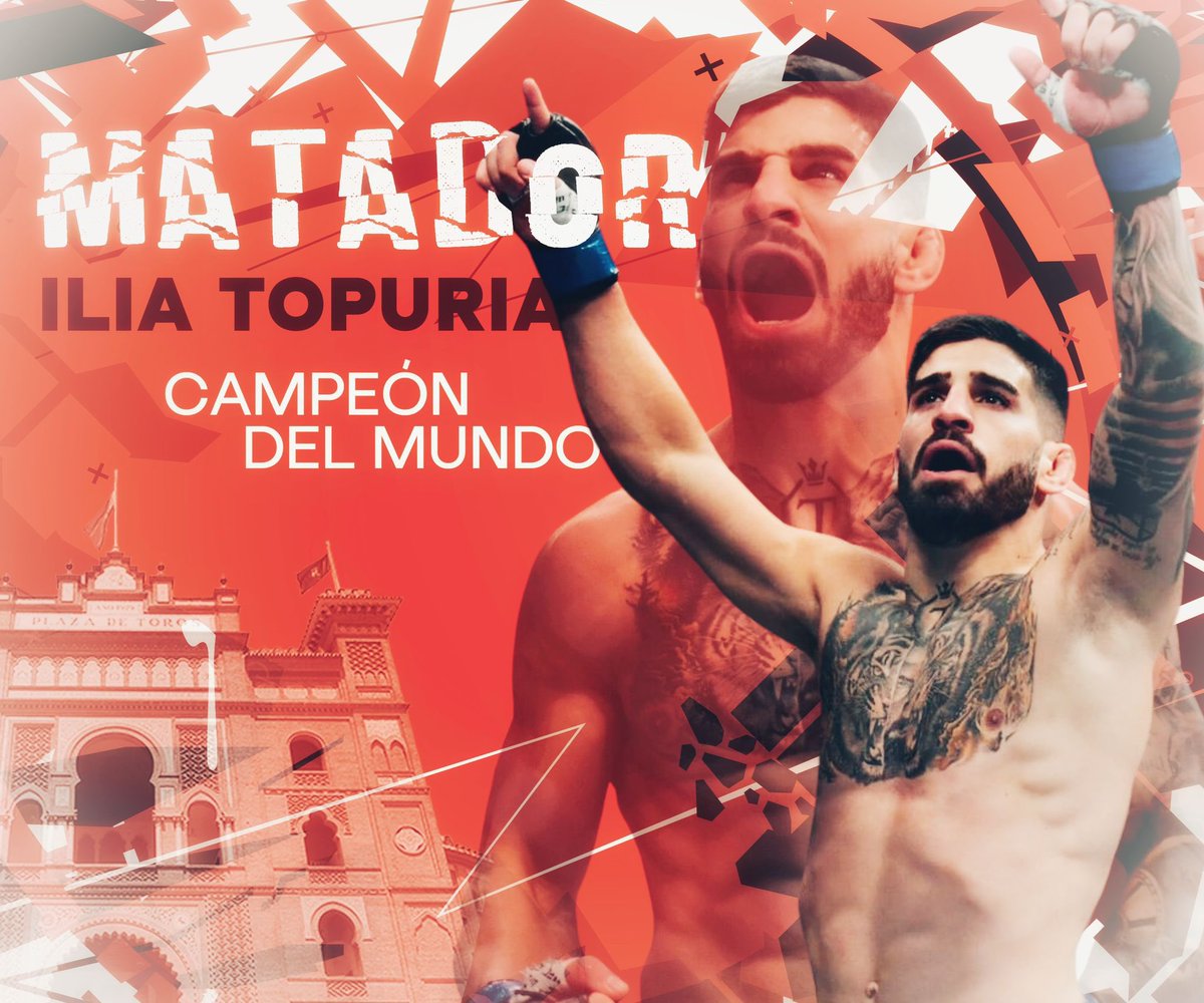 🇪🇸💪 ¡Qué grande 𝗠𝗔𝗧𝗔𝗗𝗢𝗥! No puedo dejar de dar la enhorabuena a <a href="/Topuriailia/">Ilia Topuria</a>. ¡Primer español Campeón del Mundo de la <a href="/ufc/">UFC</a>! 

Un orgullo para todos, al que estaría encantado de invitar a compartir un día en nuestra plaza <a href="/LasVentas/">Plaza de Las Ventas</a>.