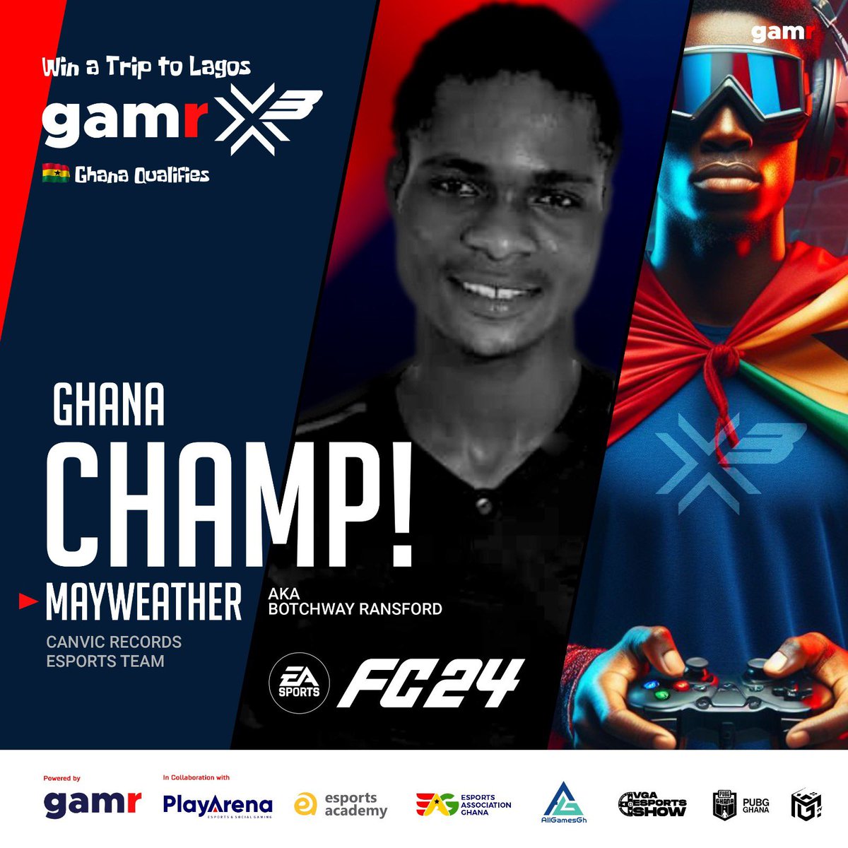 TeamCanvic's tweet image. We are Champions in Ghana once again🙌🏾🏆🇬🇭 Thanks to our superstar @OneDon61253431 🙌🏾🐐💯

We will be representing Ghana in Lagos on the 24 May 2024🙌🏾🔥 Worlds Biggest Stage here we come  @GamrHQ_ 

God is Good🏆 #eSports #Africanchampions