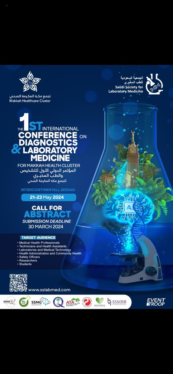 captenmd2001's tweet photo. Join us at the 1st Conference for Diagnostics and Laboratory Medicine in Our lovely City Jeddah
I will be one of the Speakers see you soon https://t.co/n0IT4yezIl