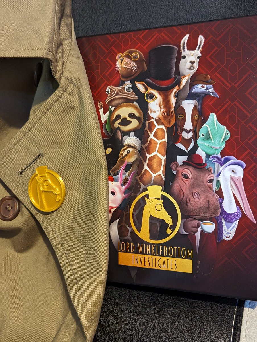 It arrived! And my badge has gone to live in the big box. Awesome game by <a href="/cavemonsters/">Lord Winklebottom Investigates 🦒</a> , backed on Kickstarter and thoroughly enjoyed. It will take pride of place next to <a href="/tallstorygames/">Tall Story Games - Also available not on X</a> Lucy Dreaming.