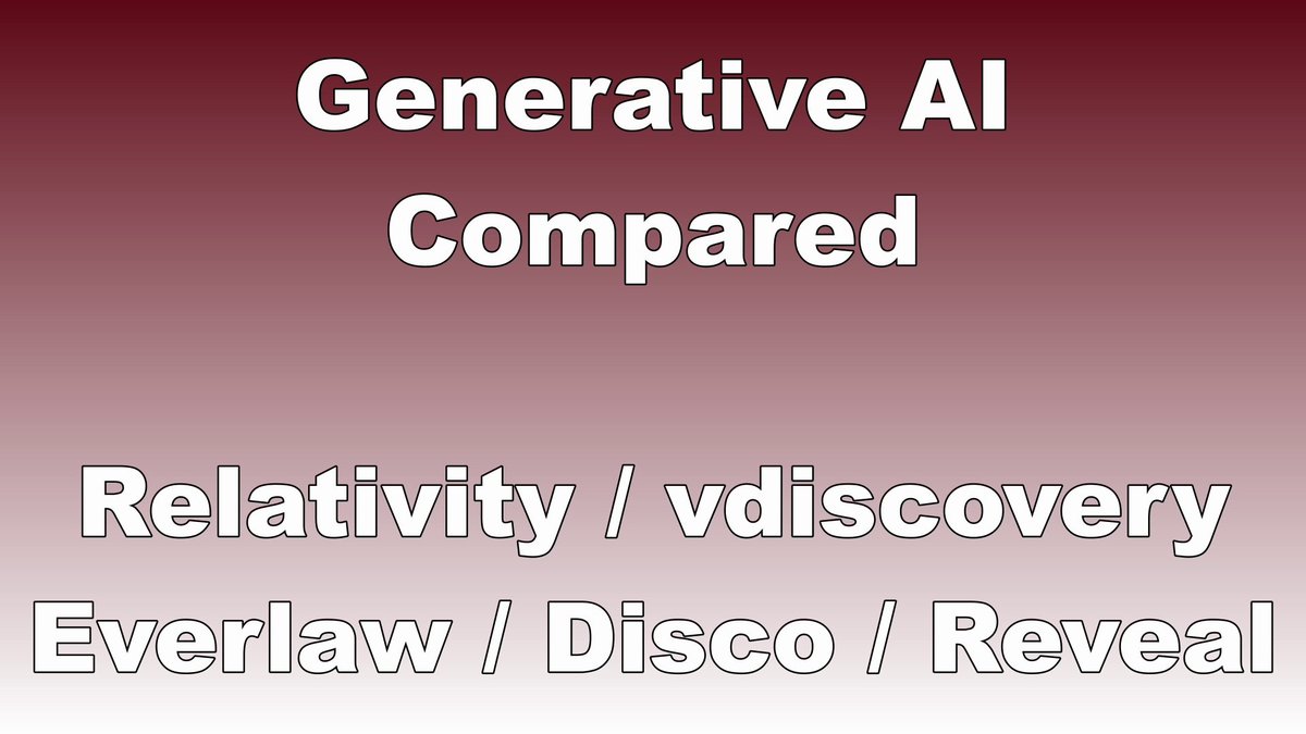 Generative AI is the most confusing topic in ediscovery today. I spent a lot of time at LegalWeek to understand how different software actually works and I want to share that with you in this video. youtu.be/5HdOfzA633c #ediscovery #legaltech #legaltechnology