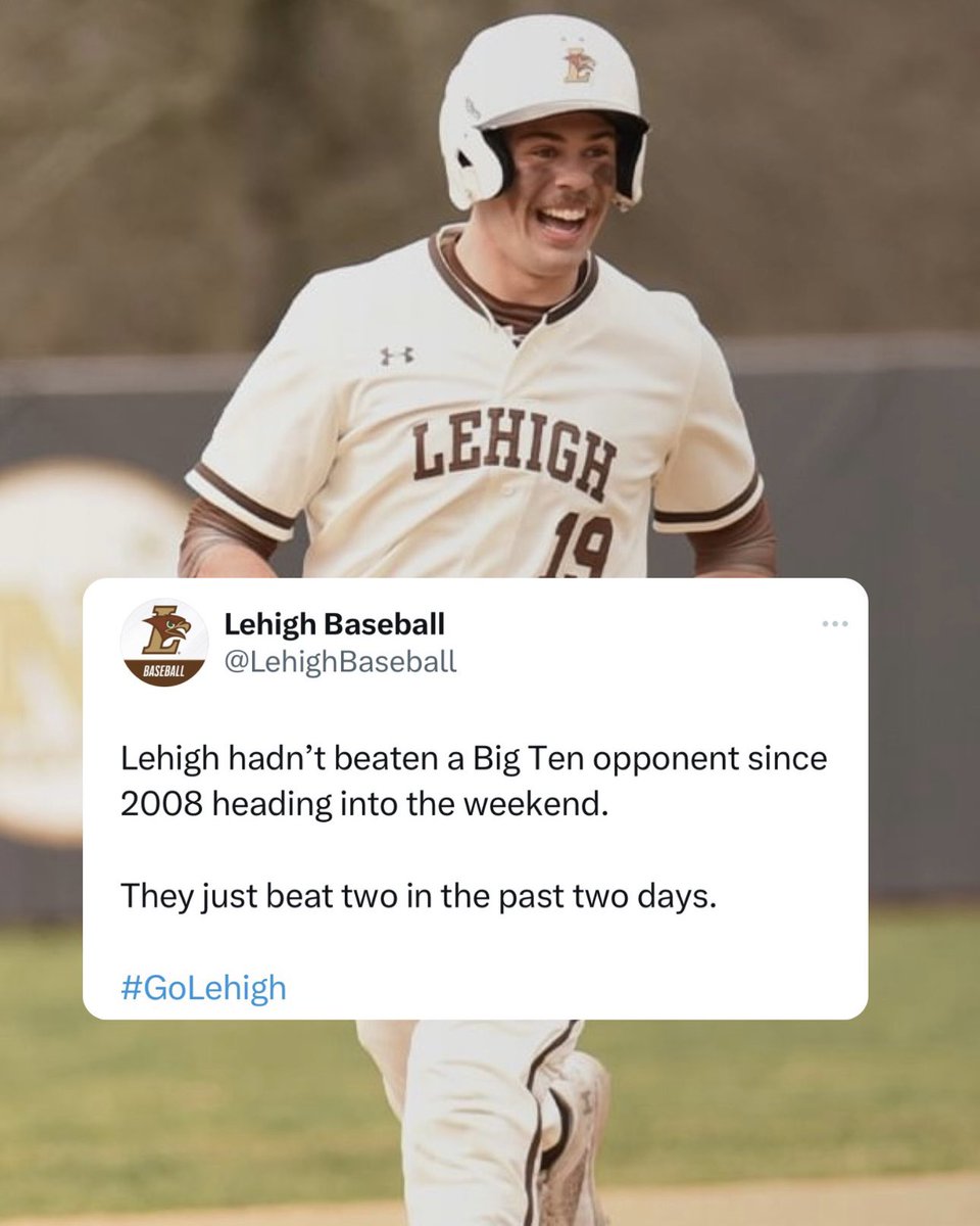 NCAA Baseball (@ncaabaseball) on Twitter photo Mountain Hawks got it DONE 😮💨
<a href="/LehighBaseball/">Lehigh Baseball</a> secures an upset win by defeating No. 20 Iowa, 8-4.
#NCAABaseball x 📸 <a href="/LehighBaseball/">Lehigh Baseball</a> Mountain Hawks got it DONE 😮💨
<a href="/LehighBaseball/">Lehigh Baseball</a> secures an upset win by defeating No. 20 Iowa, 8-4.
#NCAABaseball x 📸 <a href="/LehighBaseball/">Lehigh Baseball</a>