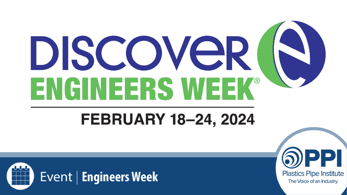 This week we are celebrating Engineers Week and go over to DiscoverE's webpage to learn more about getting students engaged in engineering: ow.ly/SXQL50QCiJ6 FOLLOW PPI and check out our webpage: ow.ly/aNNK50QCiNG #plasticpipeconnects #engineersweek