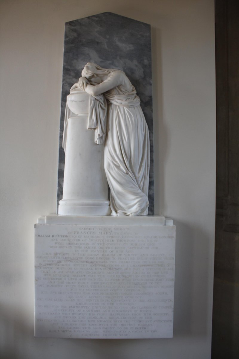 mavmaramis's tweet photo. Church of St. Gregory, Dawlish, Devon. Marble wall tablet to Francis Mary Hunter of Cavendish Square, London d.1803. Mourning woman, urn on pedestal. #Dawlish #Devon #monument #memorial #walltablet #plaque #momumentalInscritption #FrancisHunter @Portaspeciosa https://t.co/RIDlAsd4bV