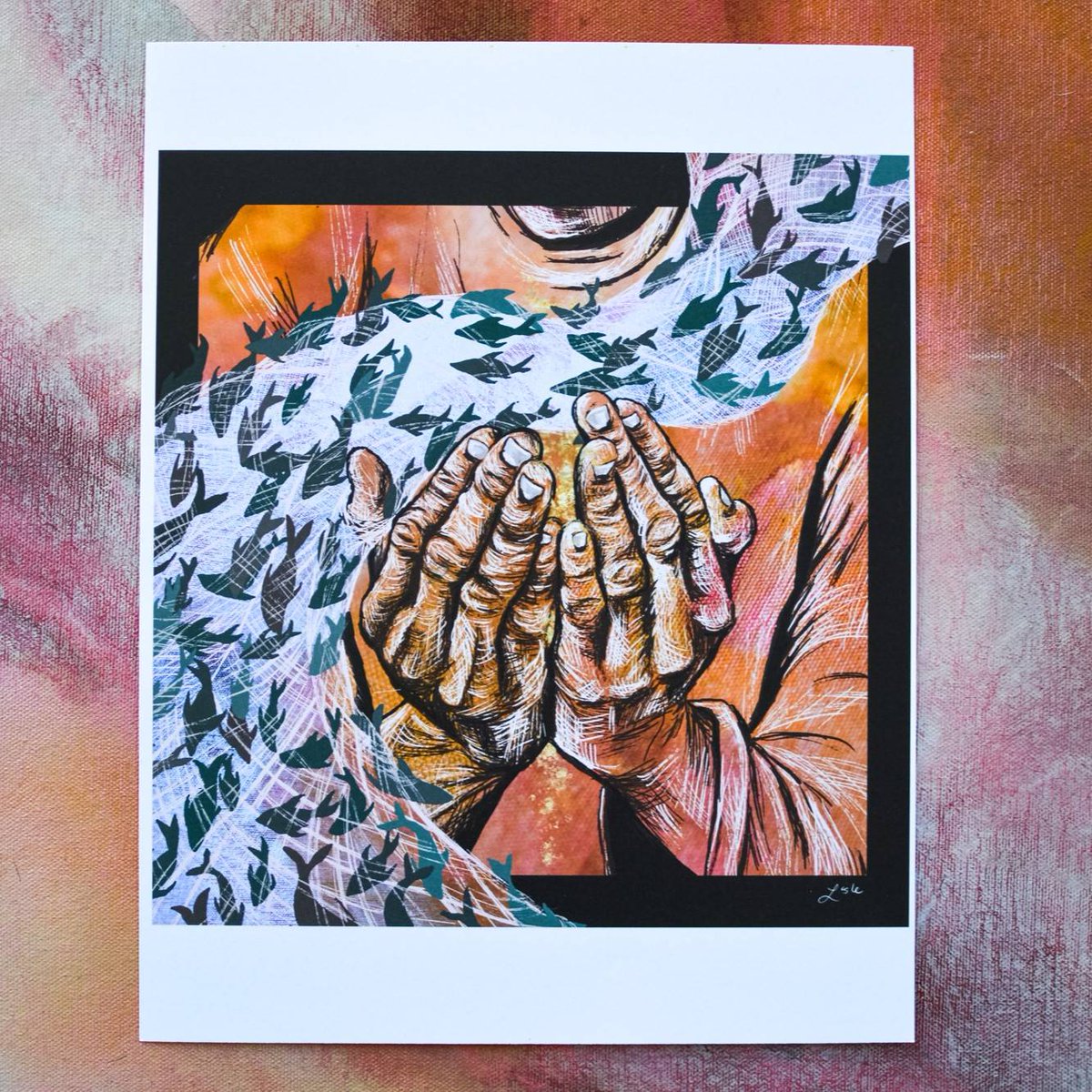 SuncrestUMC's tweet photo. The river pours into Peter’s hands, but he can’t grasp the fullness of this gift &amp; calling, &amp; so most of it rushes by. He can’t escape that God’s goodness &amp; mercy will pursue him (Ps 23:6). The ? for Peter &amp; us—will he follow where it leads?  "River of Grace" by Rev. Garrity https://t.co/2iBEoskY3g