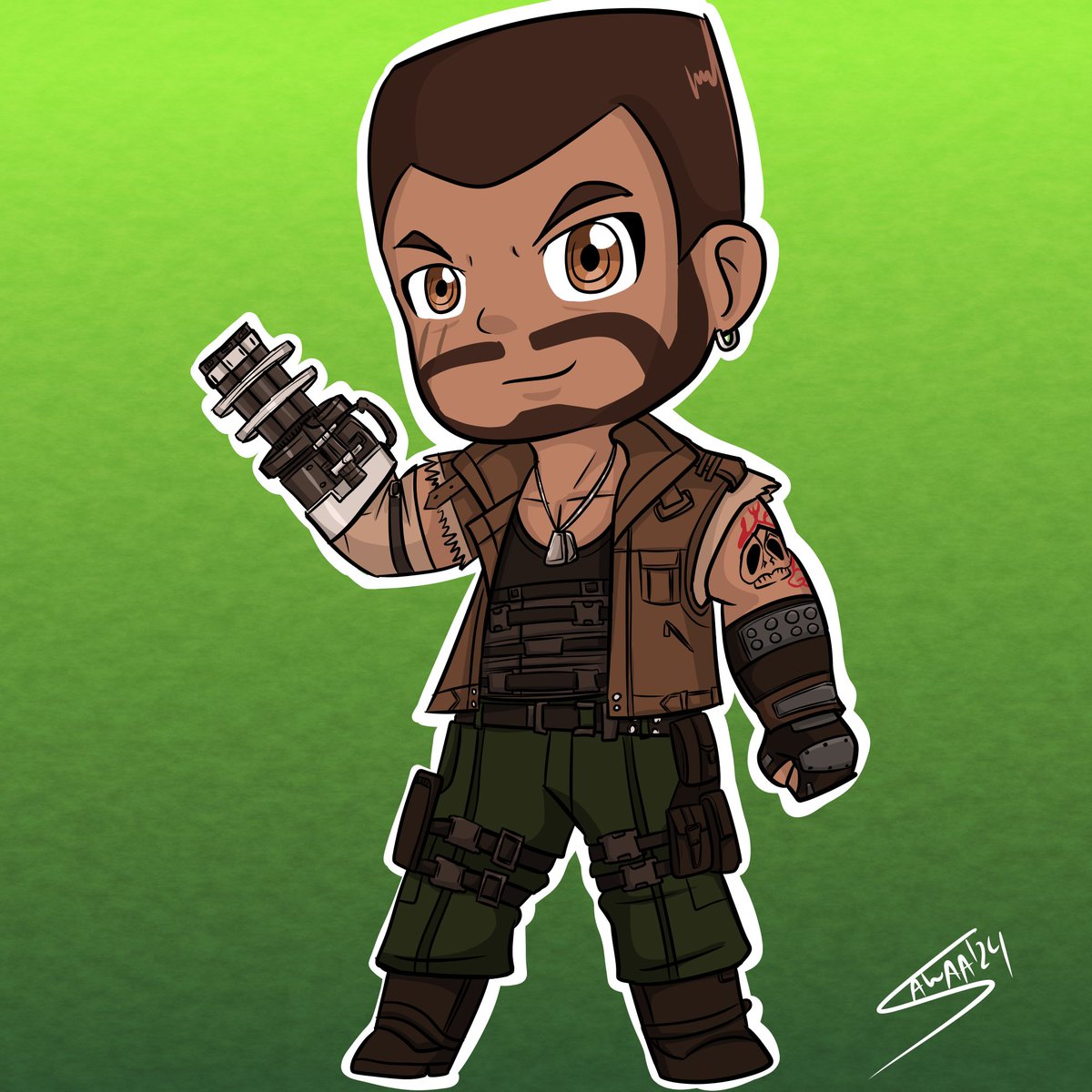 sawaanojutsu's tweet photo. Can #Barret be this adorable? xD 11 days to go for #FF7Rebirth #chibiart #BarretFF7 #BarretWallace https://t.co/HbMhF7CS8e
