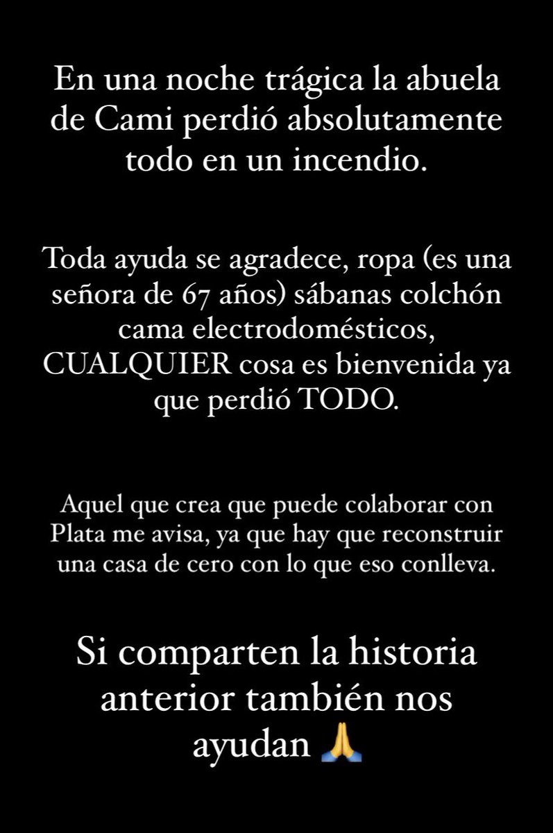 manunegri's tweet photo. Hola a todos ! Necesitamos de su ayuda, la abuela de mi novia perdió TODO por un incendio en su casa, necesitamos donaciones y para reconstruir la casa, sea dinero sábanas cama colchones ropa LO QUE SEA es bienvenido por que perdió absolutamente TODO.
Nos ayudan difundiendo 🙏 https://t.co/CTCeHpVBjM