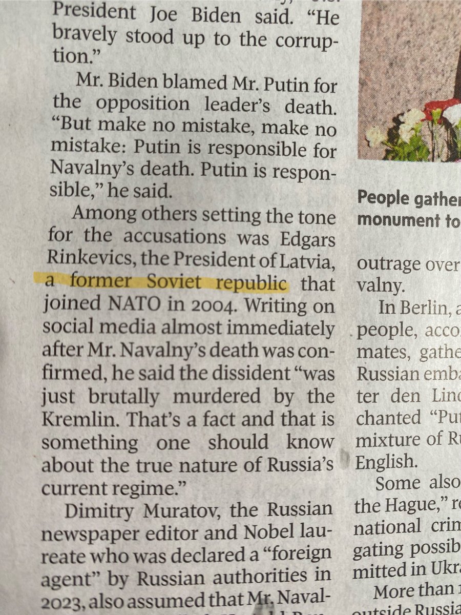 Dear @globeandmail 🇱🇻🇱🇹🇪🇪 have been independent nations for over 105 years. They were occupied + terrorized by Soviet Russia for 50 years. Canada never recognized them as Soviet republics. Please update your European bureau chief. theglobeandmail.com/world/article-…