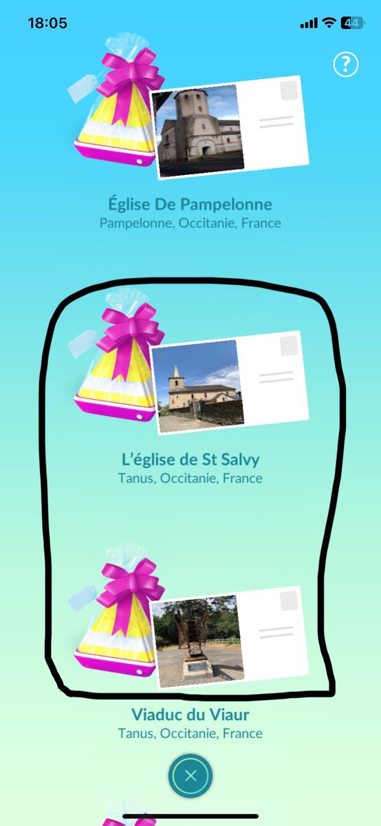 danifjacob's tweet photo. @Clipz616 So thick highlights are the ones I created and well “Wine” is fun vineyards I’ve been to :) also saved my go fest in person one. I really want more postcard holding (that isn’t temporary if you pay every month on Niantic new gift/incubator system) https://t.co/NuXHGcb9DN