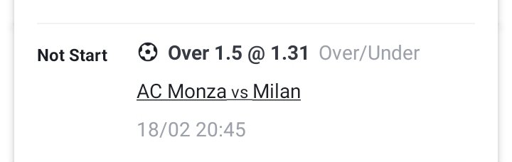 Please can AC Milan play over 1.5? 
My last game though 🤦