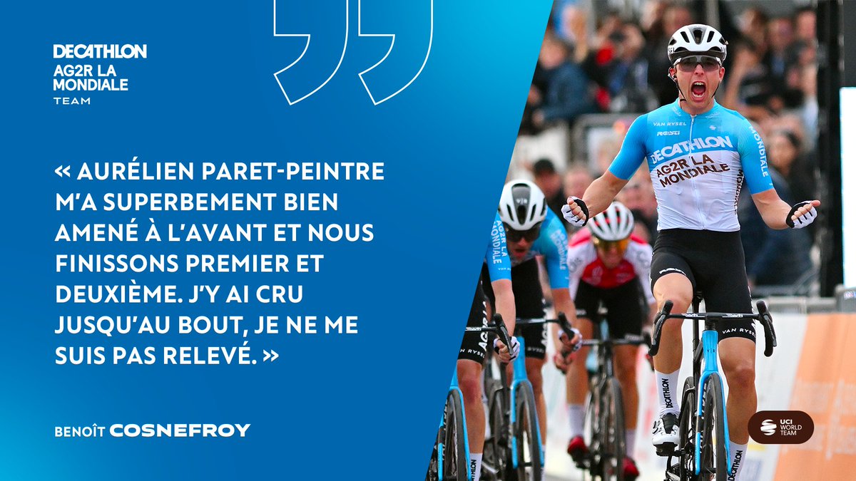 DECATHLON AG2R LA MONDIALE TEAM (@decathlonag2rlm) on Twitter photo 🇫🇷 <a href="/letour06/">Tour des Alpes-Maritimes</a>
🎙️ <a href="/BenoitCosnefroy/">Cosnefroy Benoit</a> : « C’est une journée parfait » 🥇
#DECATHLONAG2RLAMONDIALETEAM <a href="/AG2RLAMONDIALE/">AG2R LA MONDIALE</a> <a href="/Decathlon/">Decathlon</a> - © Getty 🇫🇷 <a href="/letour06/">Tour des Alpes-Maritimes</a>
🎙️ <a href="/BenoitCosnefroy/">Cosnefroy Benoit</a> : « C’est une journée parfait » 🥇
#DECATHLONAG2RLAMONDIALETEAM <a href="/AG2RLAMONDIALE/">AG2R LA MONDIALE</a> <a href="/Decathlon/">Decathlon</a> - © Getty