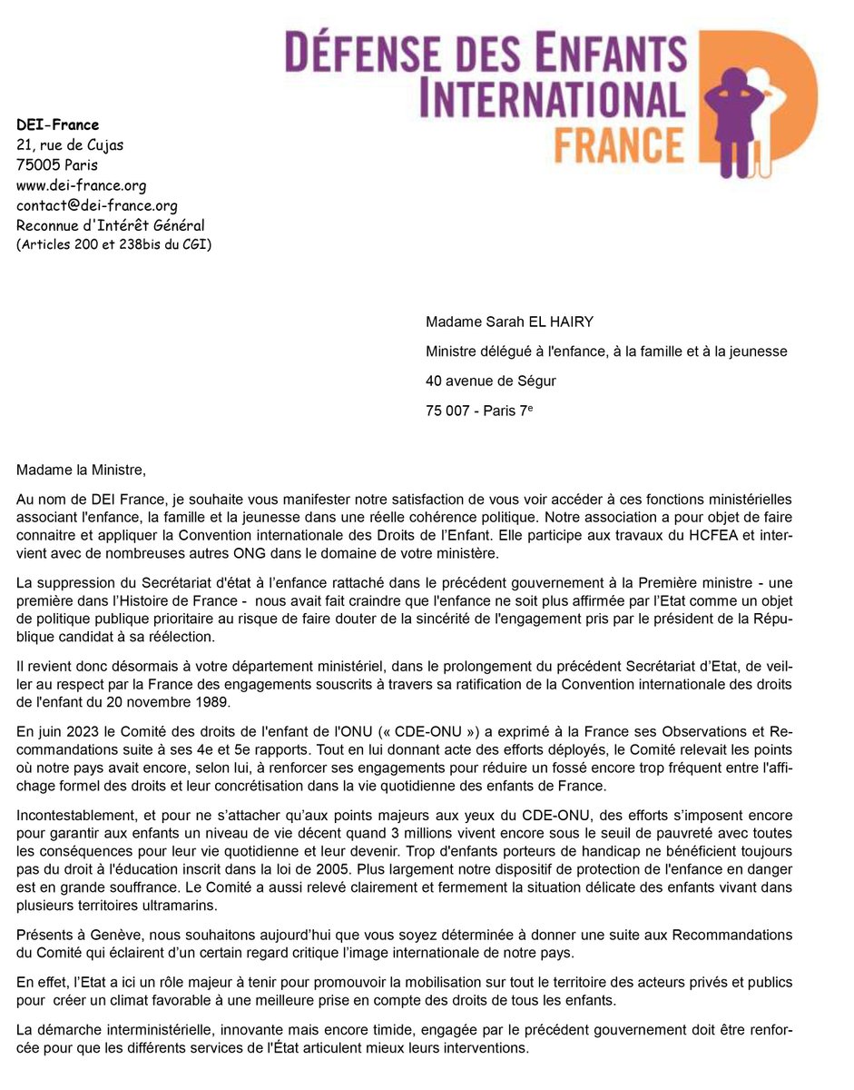 FBriand92's tweet photo. Nous attendons des actions concrètes pour l’enfance en danger @sarahelhairy #CIDE @dei_france https://t.co/W3G8G61QuV