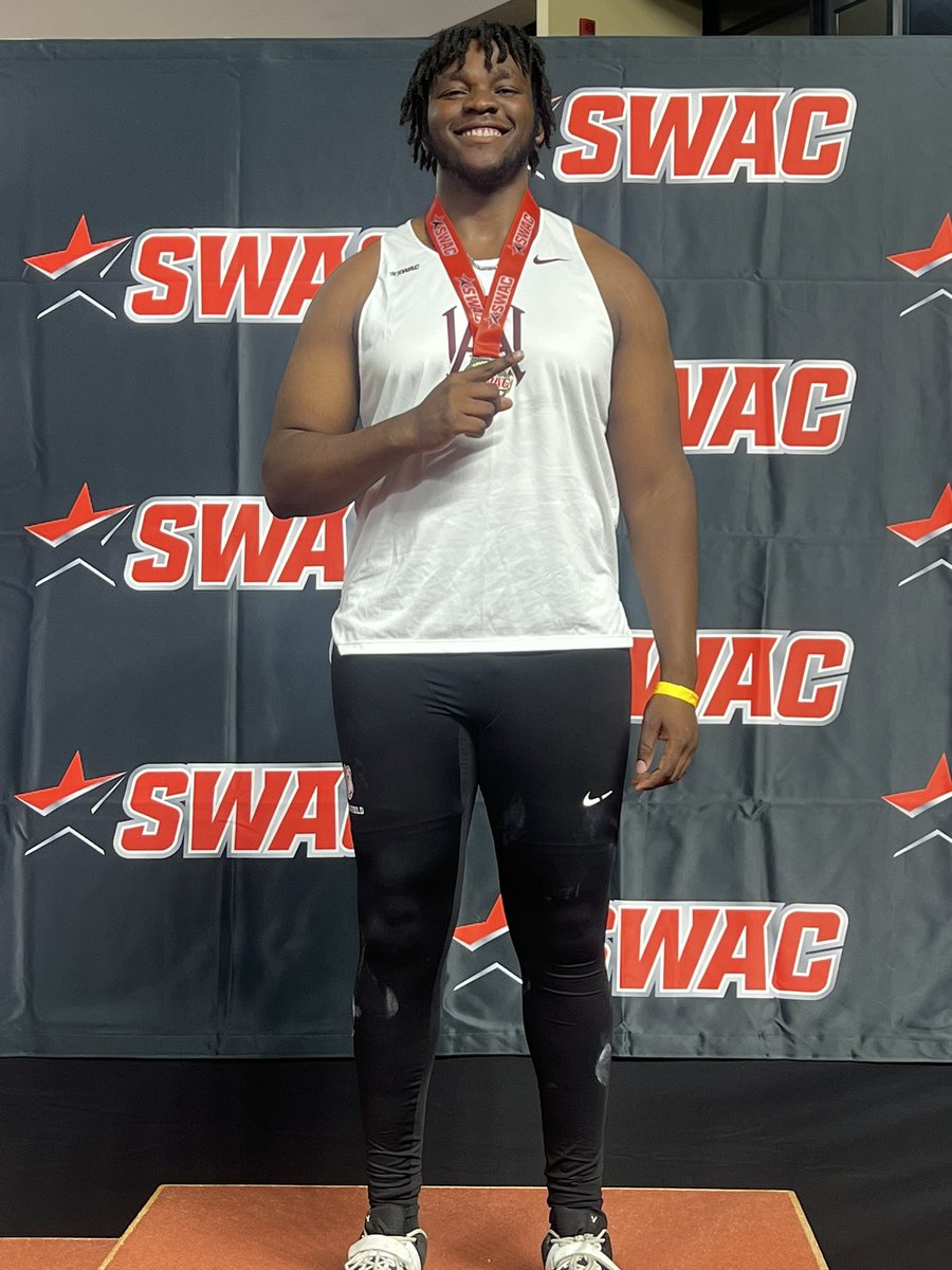 CoachMurphy1867's tweet photo. Big PR for our new SWAC Menโs Weight Throw Champion, Ezekiel Salama. https://t.co/mG5pAqR5xX