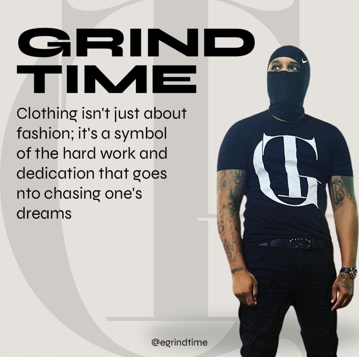 I ain't just rockin' Grind Time for the style; it's my symbol of hustlin' hard and chasin' my dreams 24/7. This ain't just fashion, it's a lifestyle, ya know? 🔥💯 
. 
. 
. 
 
#egrindtime #streetstyle #style #streetwear #casualcool #streetwearbrand #edgystyle #trendsetter