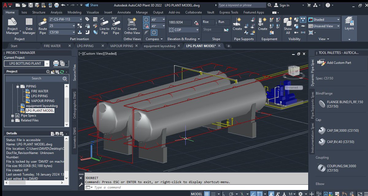 Markzzy05's tweet photo. Design of a 100MT LPG Bottling Plant

Piping design engineering
Piping Drafting
AutoCAD Plant 3D
#Autocadplant3D
#pipingdesign https://t.co/NYqhk0UyOv