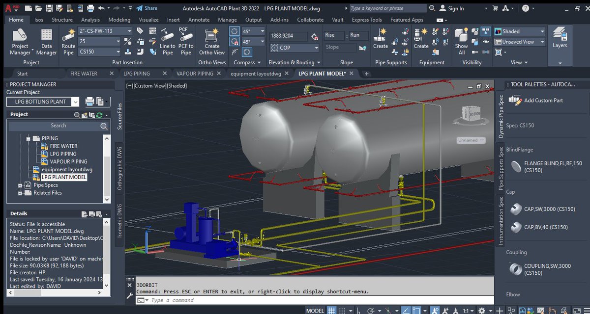 Markzzy05's tweet photo. Design of a 100MT LPG Bottling Plant

Piping design engineering
Piping Drafting
AutoCAD Plant 3D
#Autocadplant3D
#pipingdesign https://t.co/NYqhk0UyOv