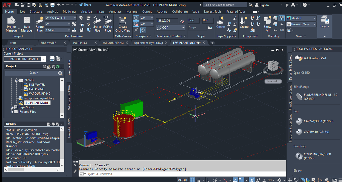Markzzy05's tweet photo. Design of a 100MT LPG Bottling Plant

Piping design engineering
Piping Drafting
AutoCAD Plant 3D
#Autocadplant3D
#pipingdesign https://t.co/NYqhk0UyOv