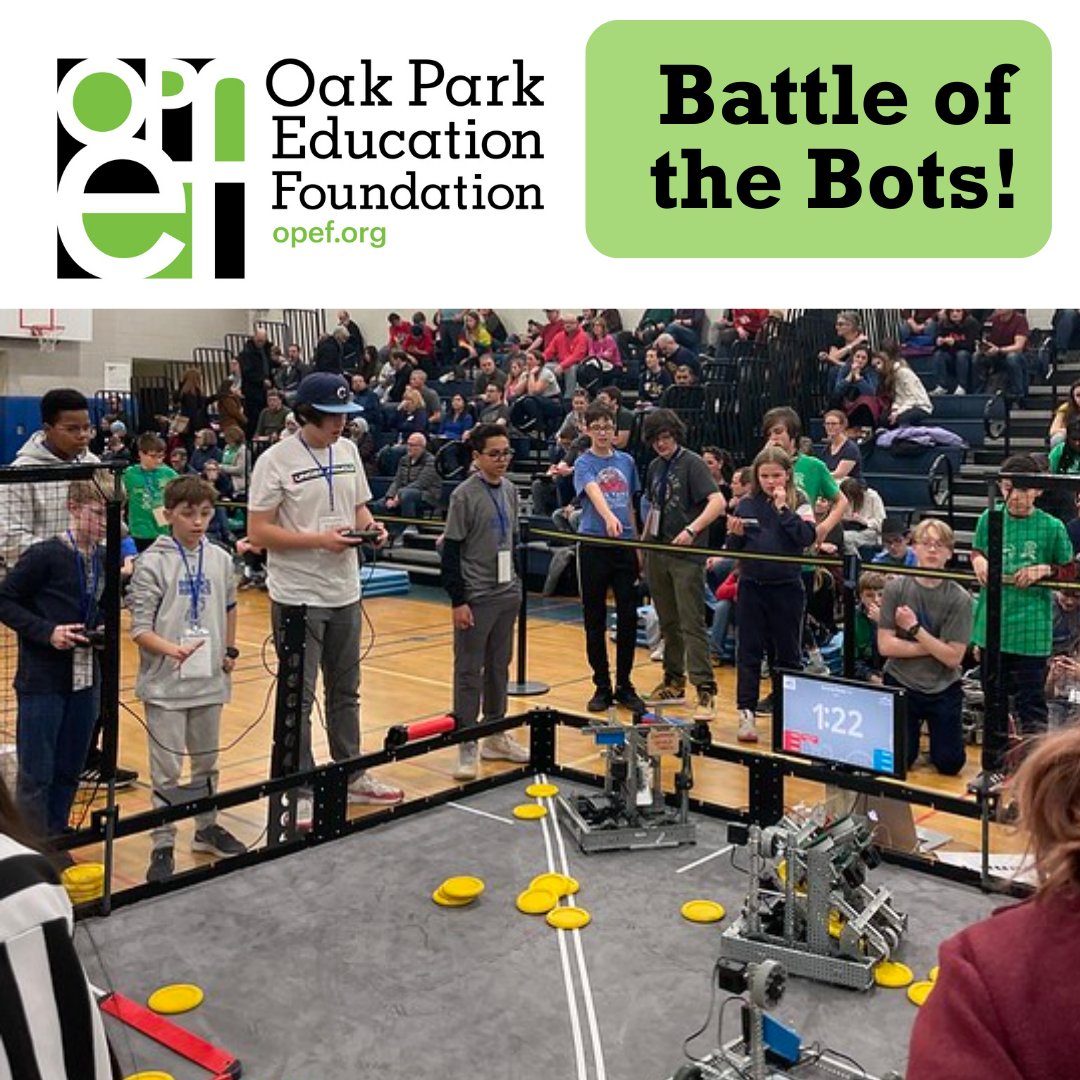 Come to BATTLE OF THE BOTS on Sat., Feb. 24th at Brooks Middle School 8AM - 3PM! Attending Battle of the Bots is a great opportunity for younger elementary students and incoming middle school students to learn and see first hand the vex robotics programs at the middle school!