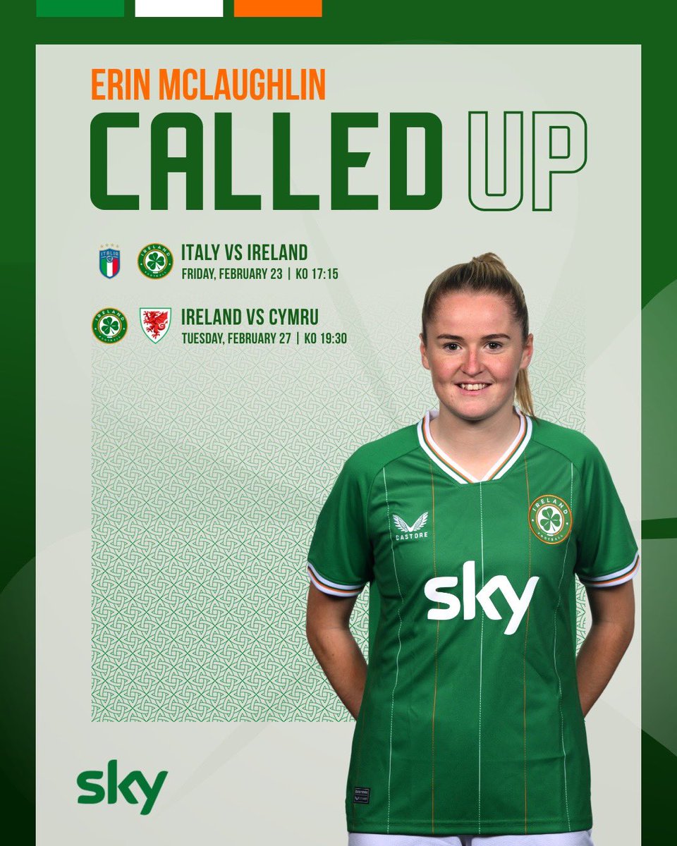 IrelandFootball's tweet photo. Peamount United’s Erin McLaughlin and Jess Fitzgerald called up to the squad as injuries rule out Denise O’Sullivan and Tyler Toland.

A first senior call-up for Jess 🤩 https://t.co/mqpWNBgtOs