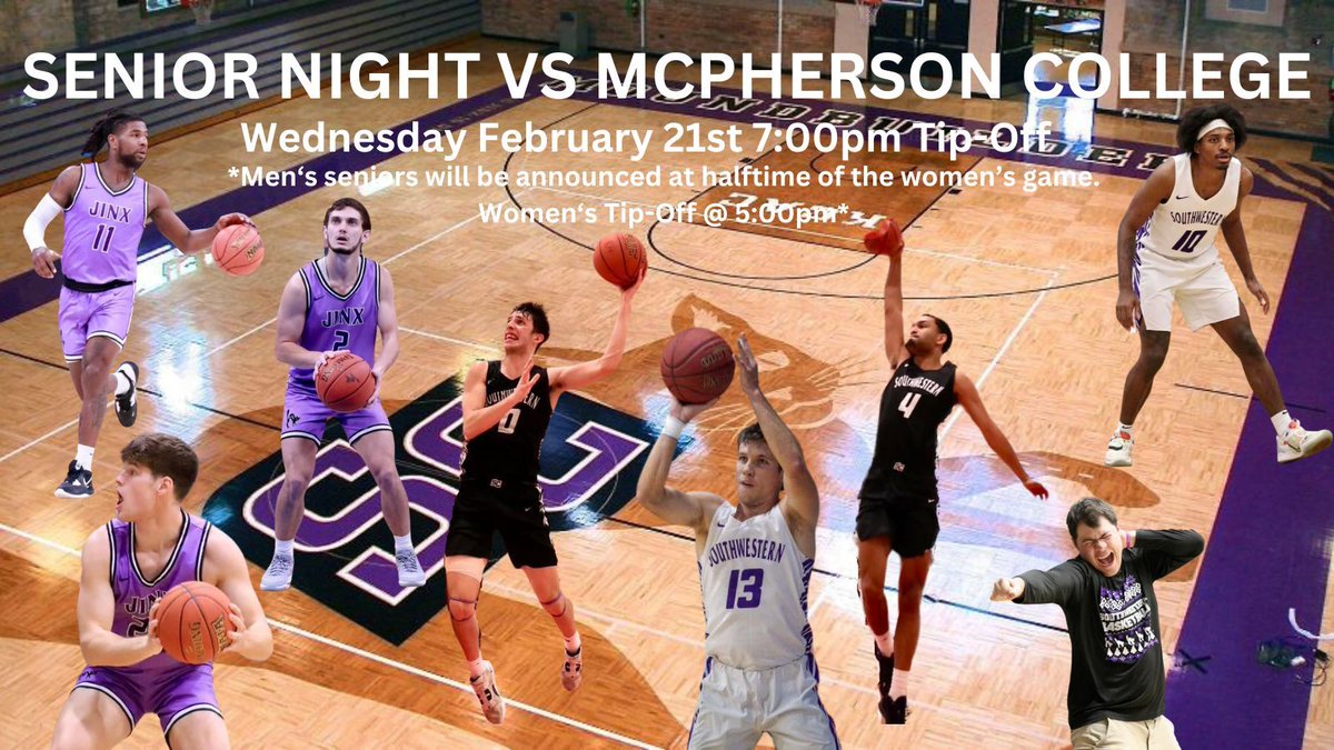 SCMensBall's tweet photo. Come out and support our seniors on Wednesday, February 21st. Our seniors will be honored at halftime of the women's game. The women's game starts at 5pm and men play directly after. https://t.co/9ZqaWStEAo