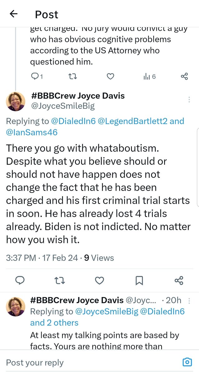 sisterjjd's tweet photo. @DialedIn6 @JoyceSmileBig @LegendBartlett2 @IanSams46 You couldn't handle the truth so you blocked me. You even lied when you said Biden was getting charged today. Maybe you meant the informant Republicans had on Biden was charged for lying. This let's me know you know Trump is a loser and you have no way to defend him but lie. https://t.co/h5FeRRd4xu