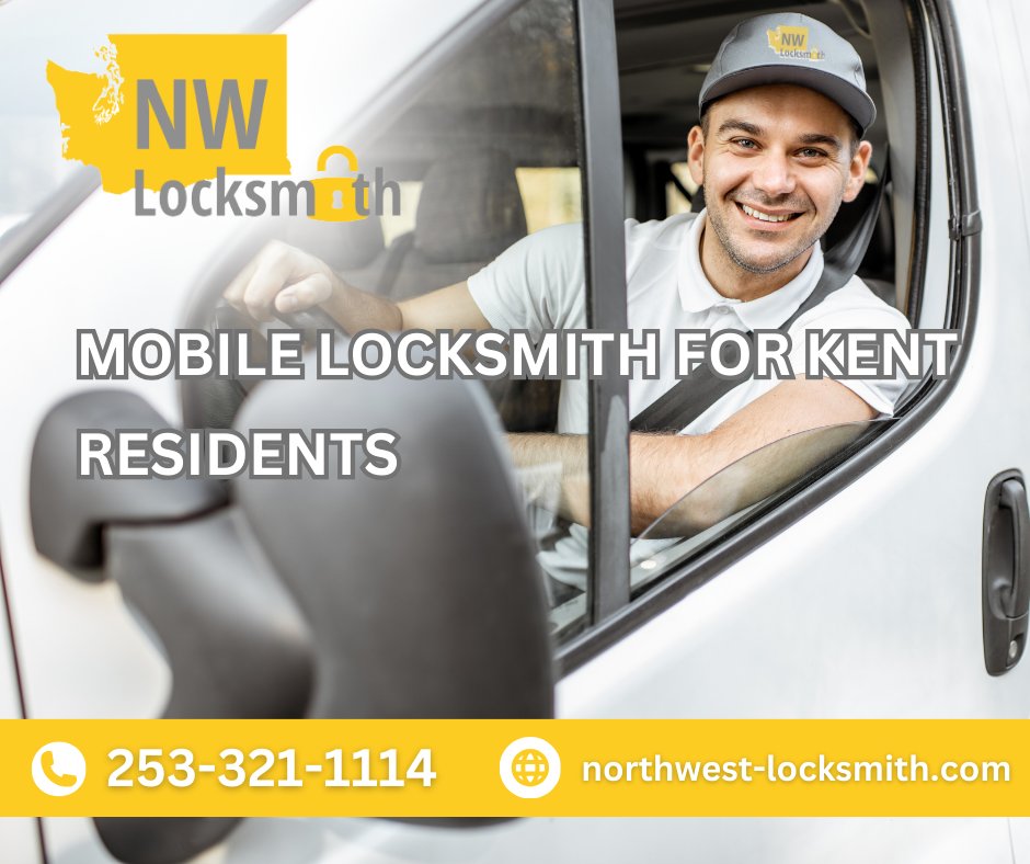 NWLocksmithWA's tweet image. Get top-notch mobile locksmith services in Kent with Northwest Locksmith Kent. Our experts are ready to assist Kent residents with lockouts, key replacements, and emergencies. Call 253-321-1114 for the best locksmith service in Kent.
#KentLocksmith #LocksmithKent #MobileLocksmith