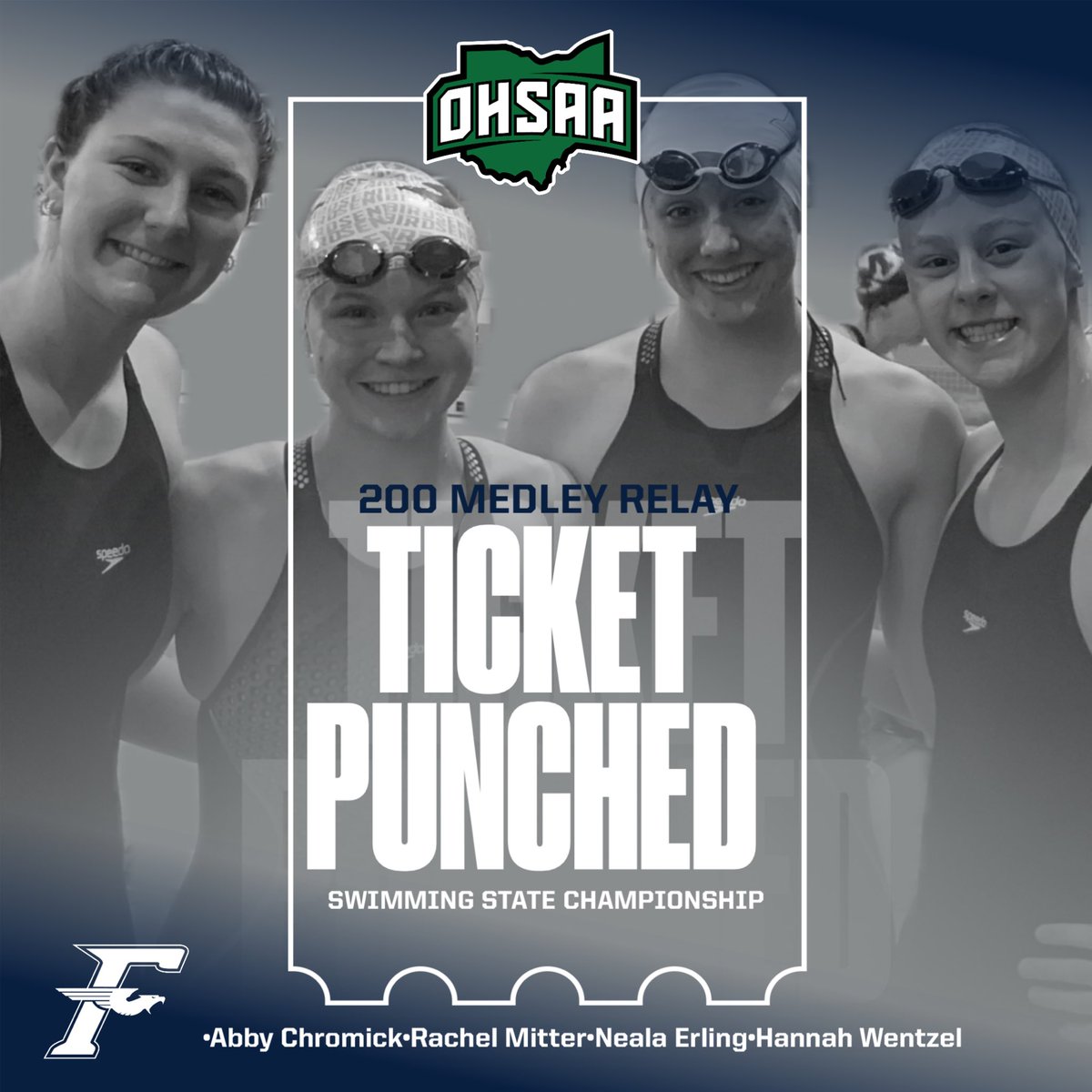 Congratulations to the 200 Medley Relay Team of Abby Chromick, Rachel Mitter, Neala Erling, and Hannah Wentzel for qualifying to the Swim State Championships!

They are the first medley relay team to qualify to state from Fairmont since 2006. 

Such a HUGE accomplishment!