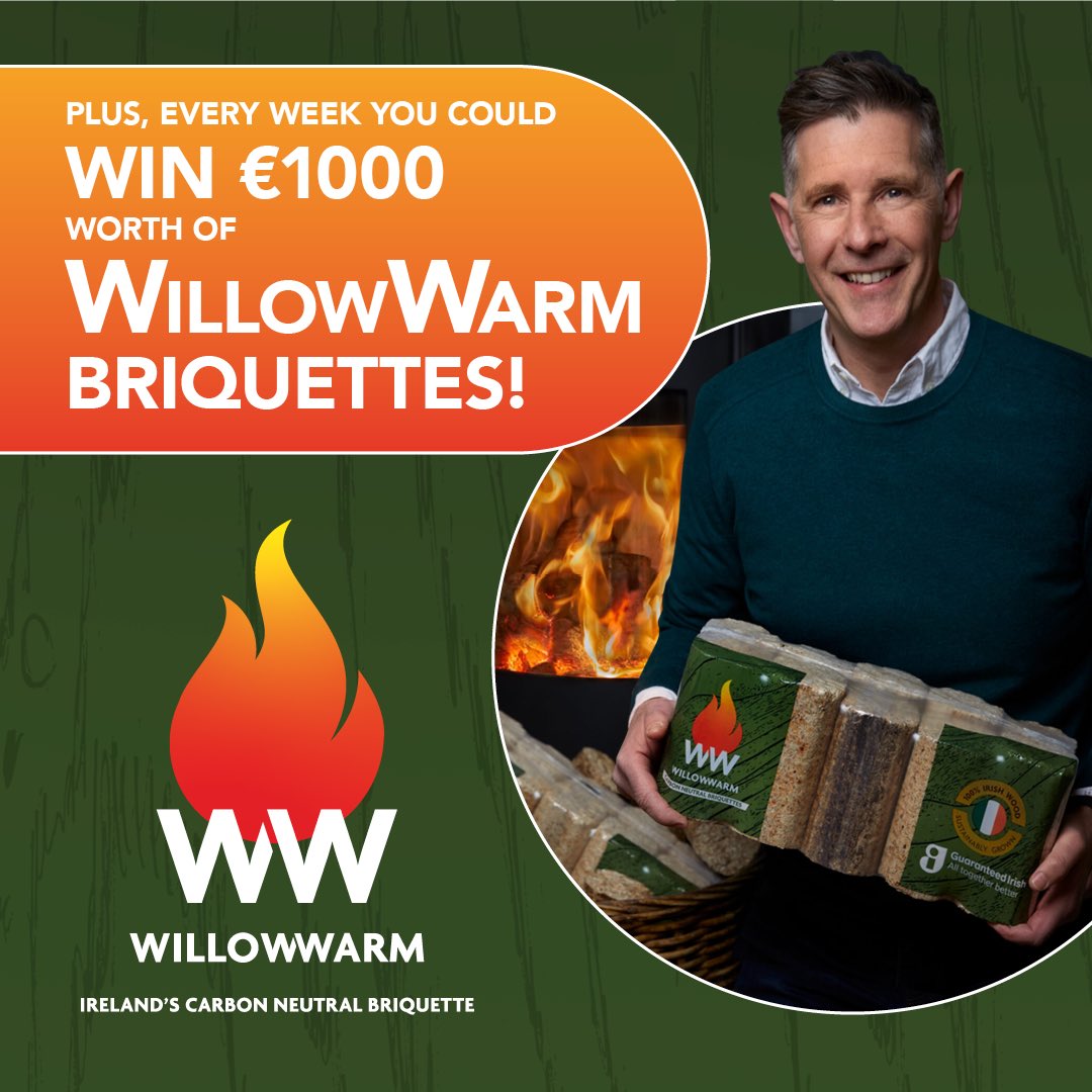 Room to improve in your home?

Win a home consultation with @DermotBannon!

And, we have €1,000 worth of #WillowWarm #Briquettes to win each week 🔥🔥🔥

See: willowwarm.ie/uncategorized/…

#CarbonNeutral #EnvironmentallyFriendly #Sustainability #GuaranteedIrish #EPAregistered