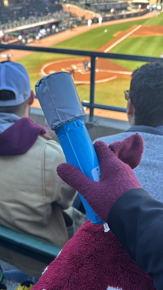 krista0955's tweet photo. Me and @emmonsaggie have inflatable mics in the stands at Olsen, and the number of times we’ve asked #TwitterlessBlake “Were you silent or were you silenced?” is already too many times. https://t.co/yVxftDRXsE