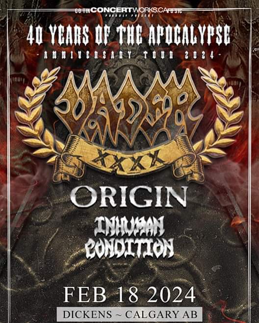 BandInhuman's tweet image. Calgary ...
Time for a Sunday Sermon about the joys of Death Metal !!

Get down to Dickens  and hear the good word !!!
@vaderband 
@OriginBand
@BandInhuman 

ticketweb.ca/event/vader-w-…

#ratgod #panicprayer #fearsick #godzilla #getoffyourass #floridadeathmetal