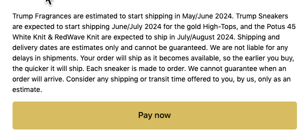 Ozi_mandus's tweet photo. Supposedly the $399 gold are sold out. But INC nothing is being shipped until June/July if ever. 

Another #TrumpCon https://t.co/Y5RKY12P7e