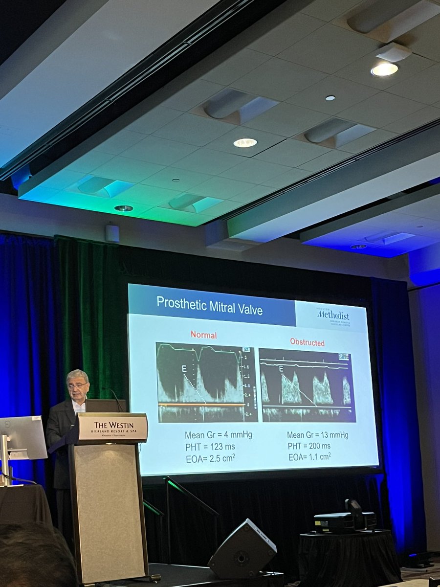 Dr. @WilliamZoghbi presenting echocardiographic approach to understanding prosthetic mitral valve function, as discussed in the 2024 @ASE360 prosthetic valve guidelines: asecho.org/wp-content/upl… #EchoSOTA