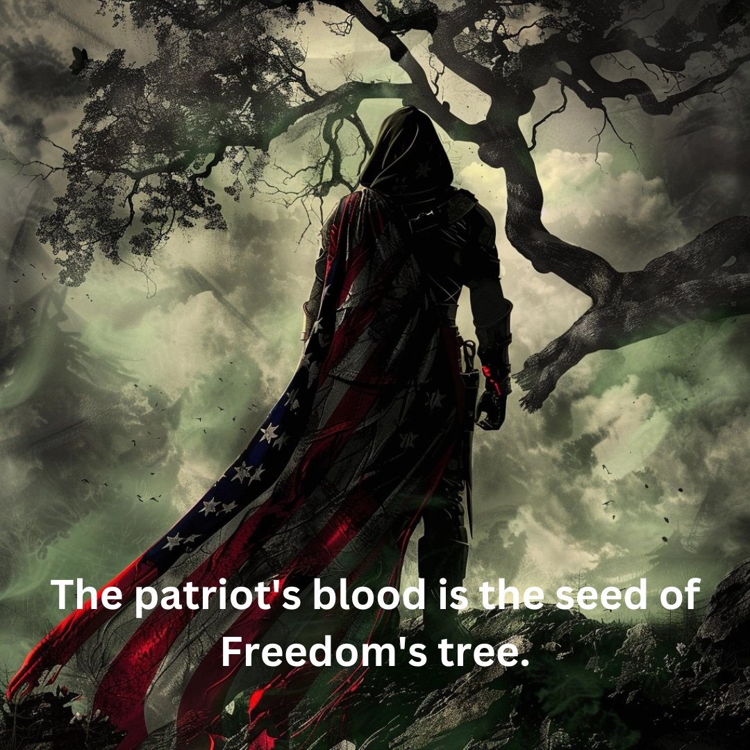 AmericanHa39451's tweet photo. The patriot's blood is the seed of Freedom's tree. #die.hard.american #freedom https://t.co/ybXCC41C9f
