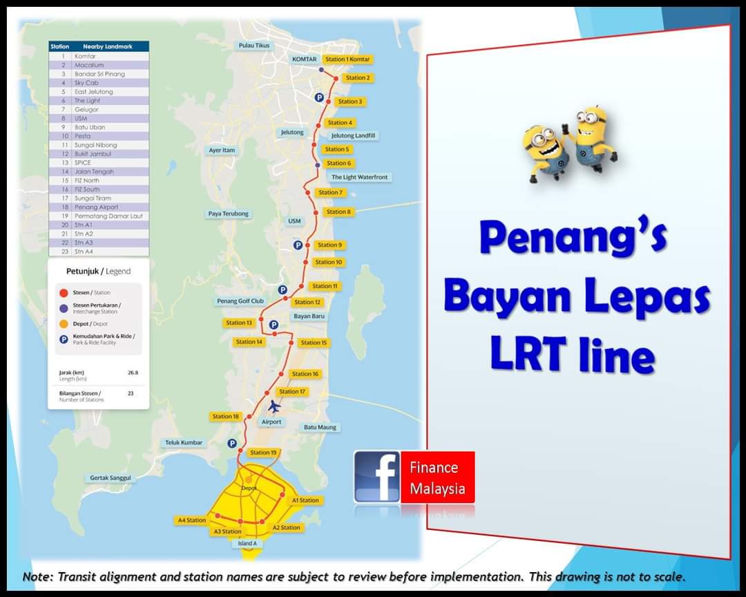 Are you excited about the 1st 𝗟𝗥𝗧 𝗹𝗶𝗻𝗲 in #Penang? 😍

The proposed 𝗕𝗮𝘆𝗮𝗻 𝗟𝗲𝗽𝗮𝘀 #𝗟𝗥𝗧 will span 26.8km, linking George Town and the upcoming Penang South Islands (PSI) development off the island’s southern coast. 🚝

#lightrailtransit #bayanlepas #georgetown