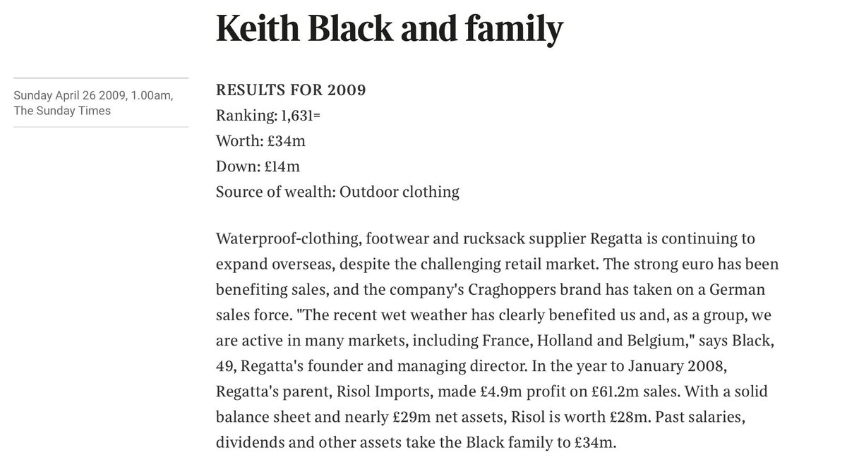 Meet the Black family, who have built a fortune of millions in the UK via a firm called Regatta and various subsidiaries. They send money to the genocidal 'Israeli' occupation forces in occupied Palestine. The money goes via the UK Friends of the Association for the Wellbeing…