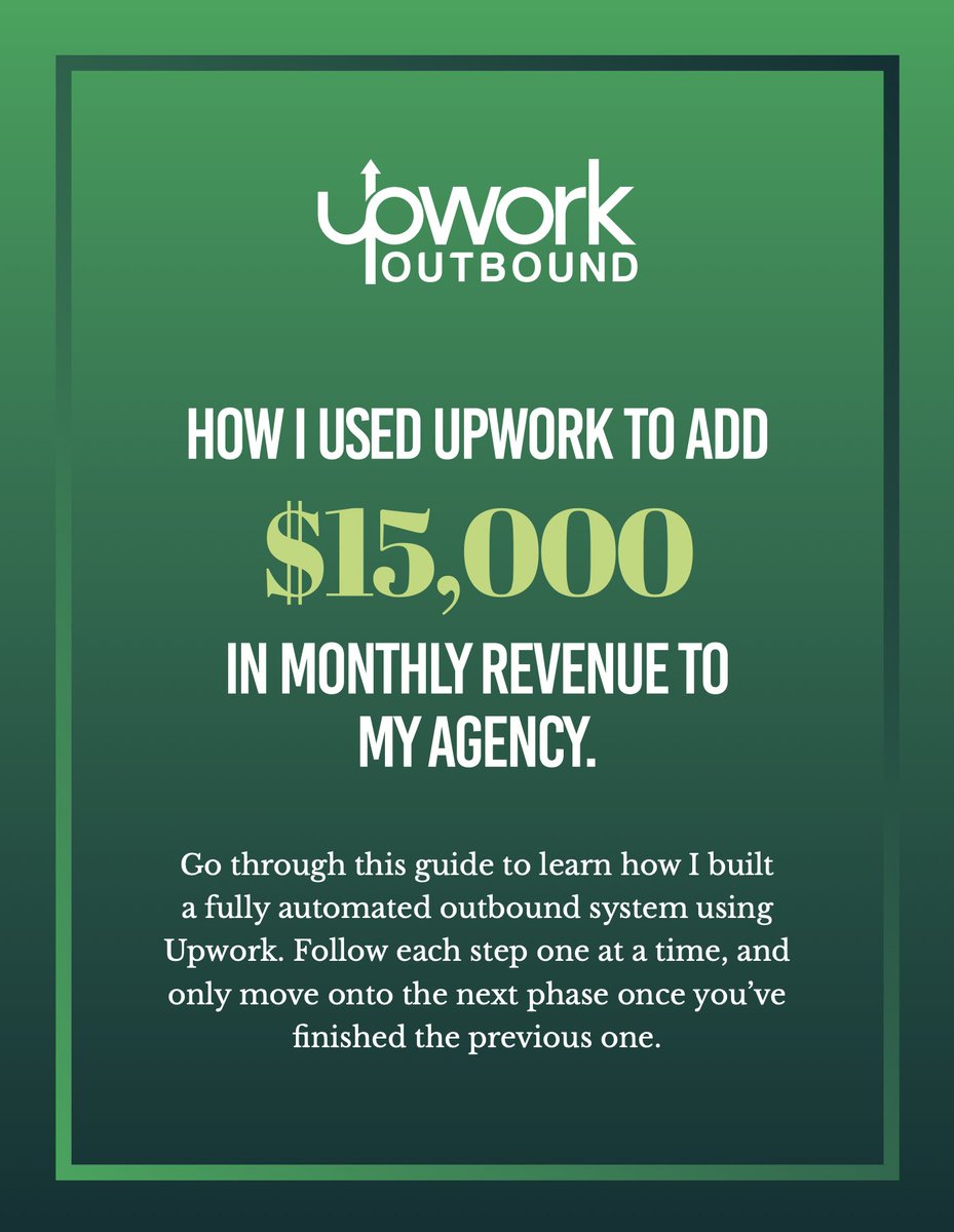 Nico_Hessel's tweet image. I’ve generated over $65,000 using Upwork.

Thousands of reps, 
Hundreds of leads,
Dozens of clients.

Packed into 30+ pages of pure gold. 

And you can have it for free.

- Like this post
- Comment 'Upwork'
- Follow me so I can send the guide

RT's not necessary but appreciated.