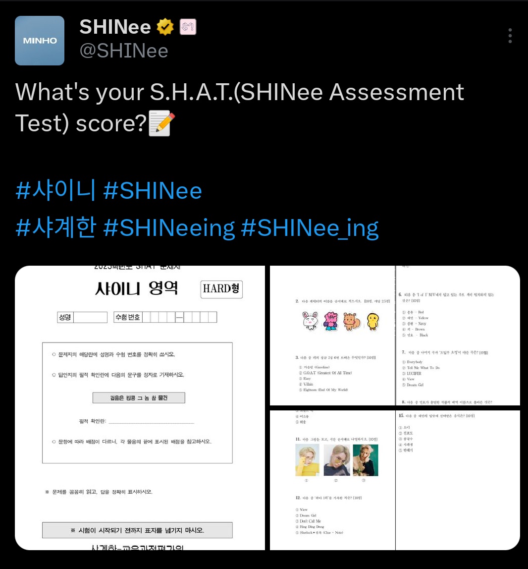kiebumssi's tweet photo. they took the shinee assessment test https://t.co/A9POJqA5H5