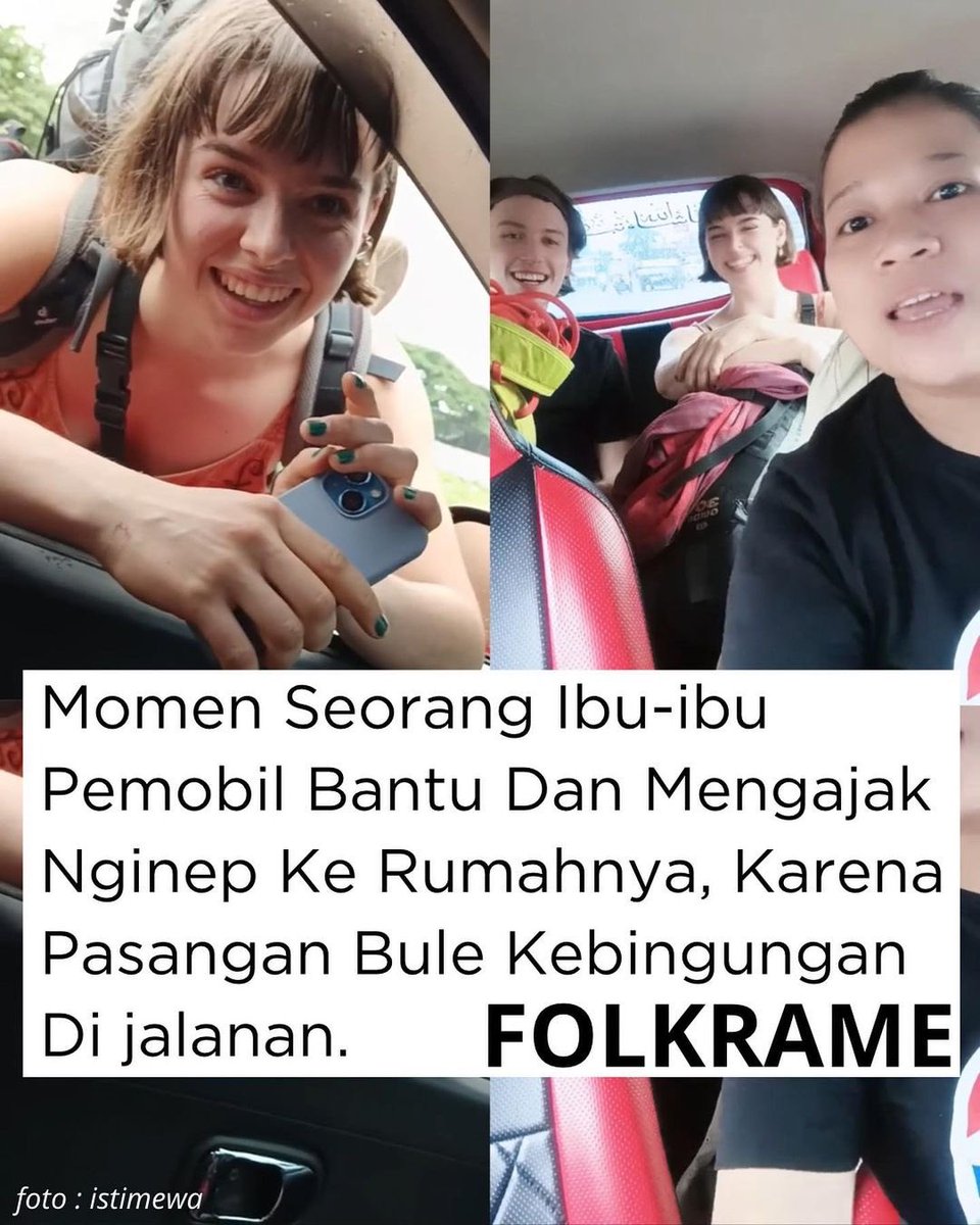 sosmedkeras's tweet photo. Ketika seorang ibu pemobil tak sengaja bertemu pasangan bule yg kebinguan di jalan, ibunya inisiatif bantu dan ajak menginap ke rumahnya.
Bagaimana tanggepan kelean? 🫡☺️🫶
🎥 tt/enung_gelis25 https://t.co/zWJrCm1Q9p