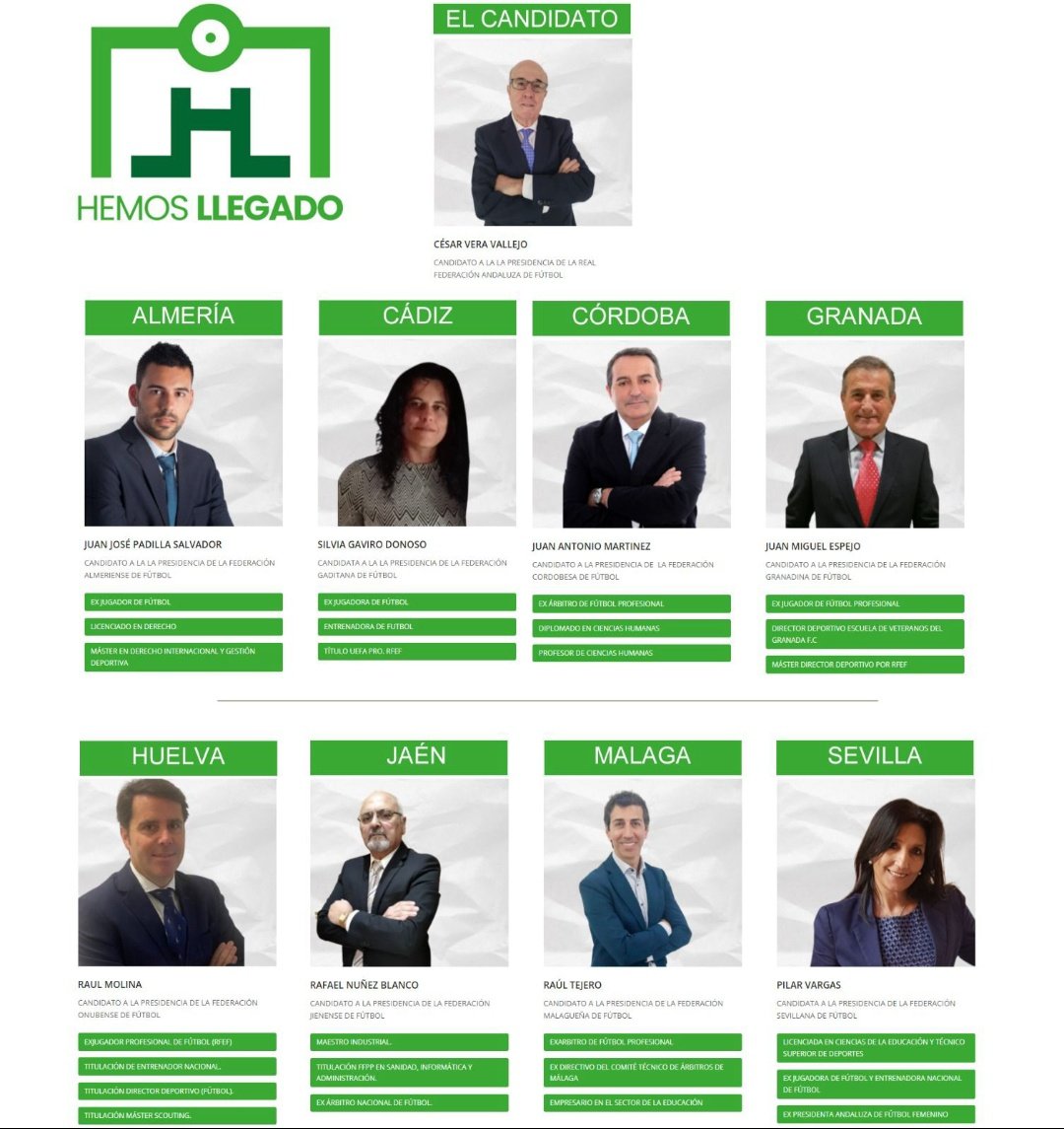 Orgullo de Equipo👍🏽
Comprometido con lo que rodea al fútbol andaluz⚽
👍🏽4 años luchando para mejorarlo,darle relevancia,
profesionalizarlo,hacerlo + inclusivo,educar en valores a nuestr@s jóvenes,gestionar con decencia un Proyecto de Renovación
#NadieSeQuedaAtrás
NUESTRO EQUIPO👇🏽