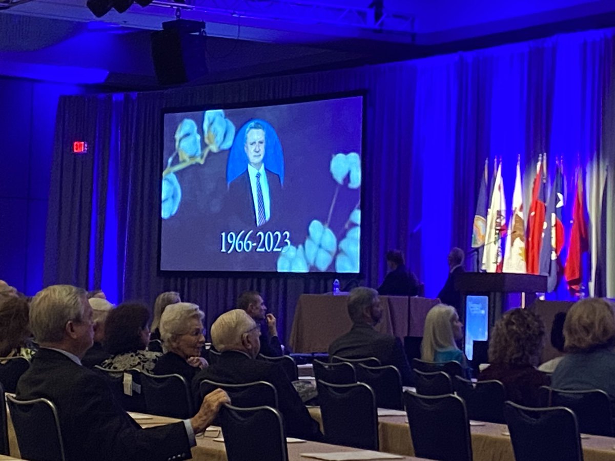 Beck_CGMag's tweet photo. Here at the NCC Annual Meeting General Session this morning in Orlando. Council running through important business, but just had a moment of remembrance for Don Parker, longtime Council and Cotton Foundation servant. Don was a great friend to farmers and CG magazine. May he RIP. https://t.co/pmCVedmVmC