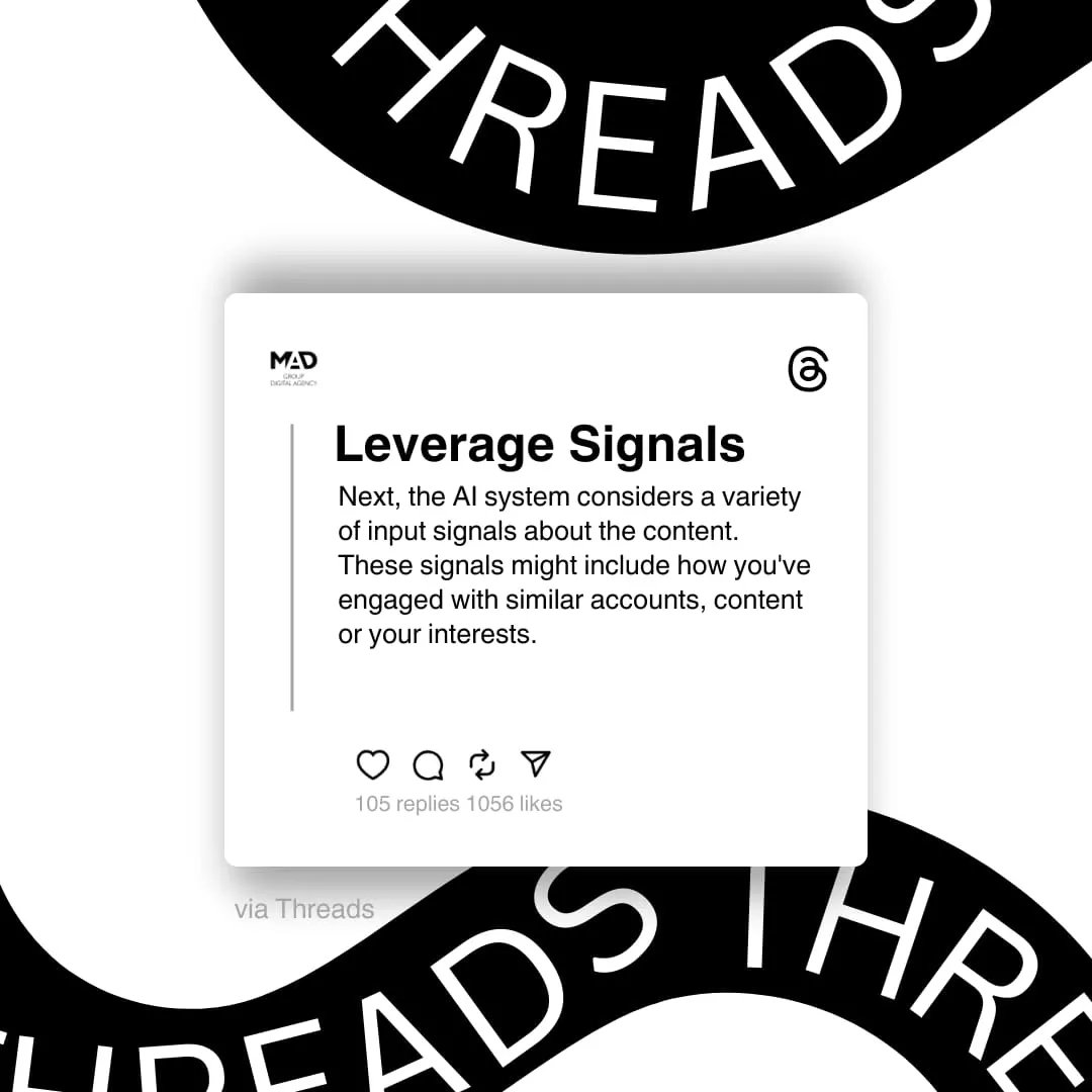 MadGroupDigital's tweet image. Ever wondered how Instagram's threads algorithm works? Dive into the digital world's intricate web as threads connect you to content based on your interactions, interests, and relationships.
#InstagramThreads #AlgorithmInsights #Instagram #Threads #Madgroup #Information
