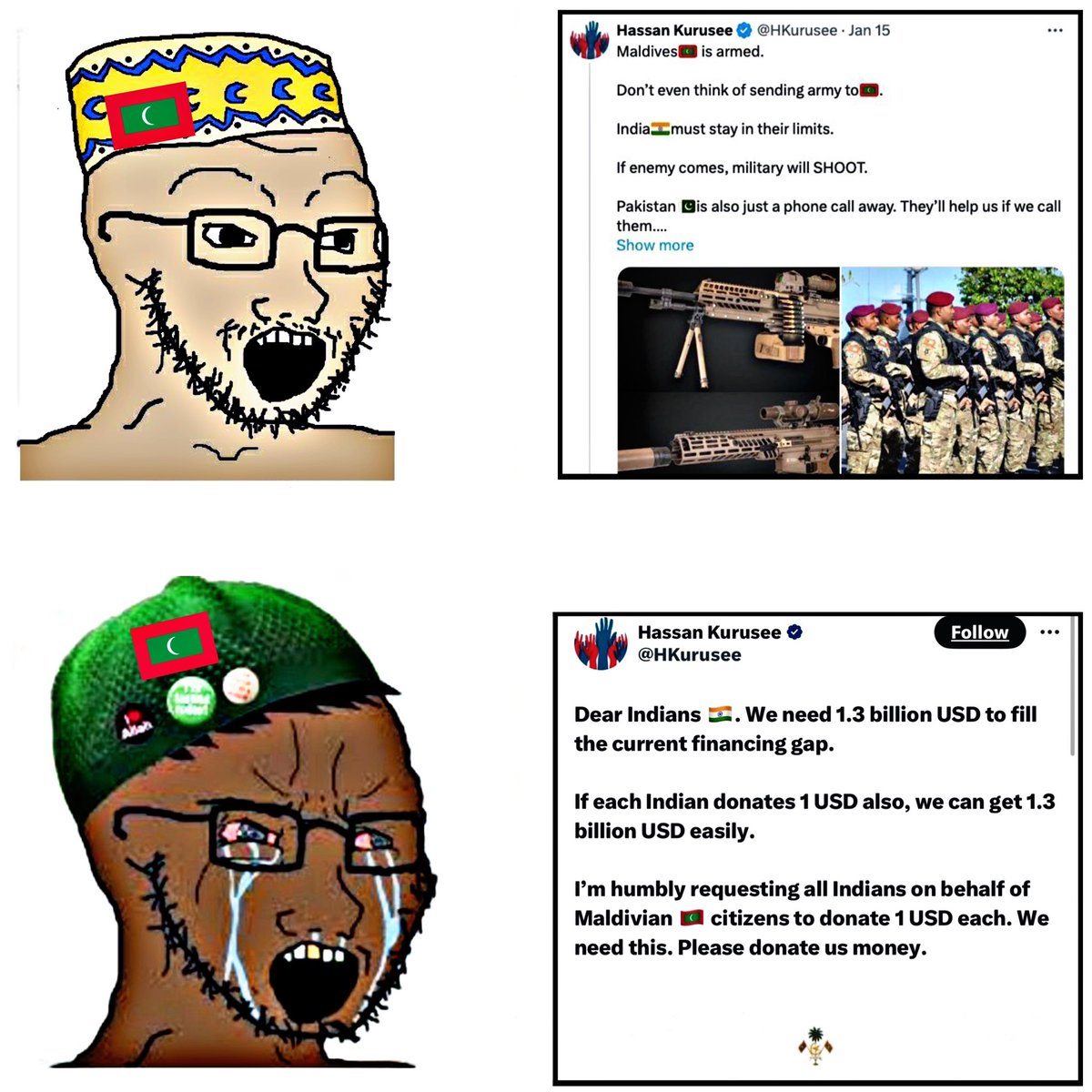 effucktivehumor's tweet photo. Jan 15 to Feb 18- Whatta journey!! https://t.co/5o04O6MBre