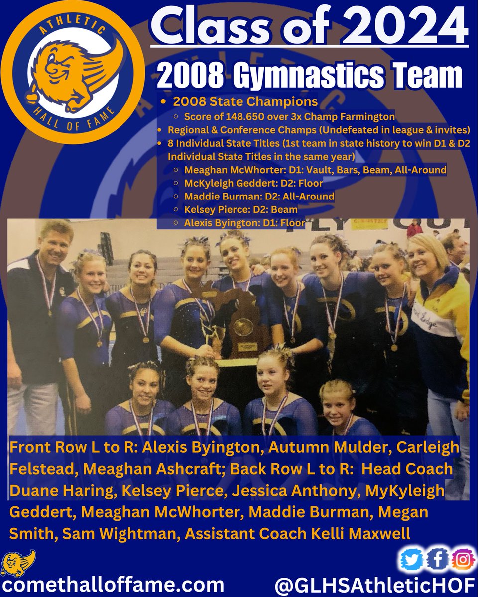 glhsathletichof's tweet photo. Go to our website https://t.co/Q8n6iY7ylo to read more about this team as well as all of the spectacular teams, coaches, and athletes in the Class of 2024. They will be formally recognized and inducted at the September 20th Varsity football game! https://t.co/2znKV3NZii