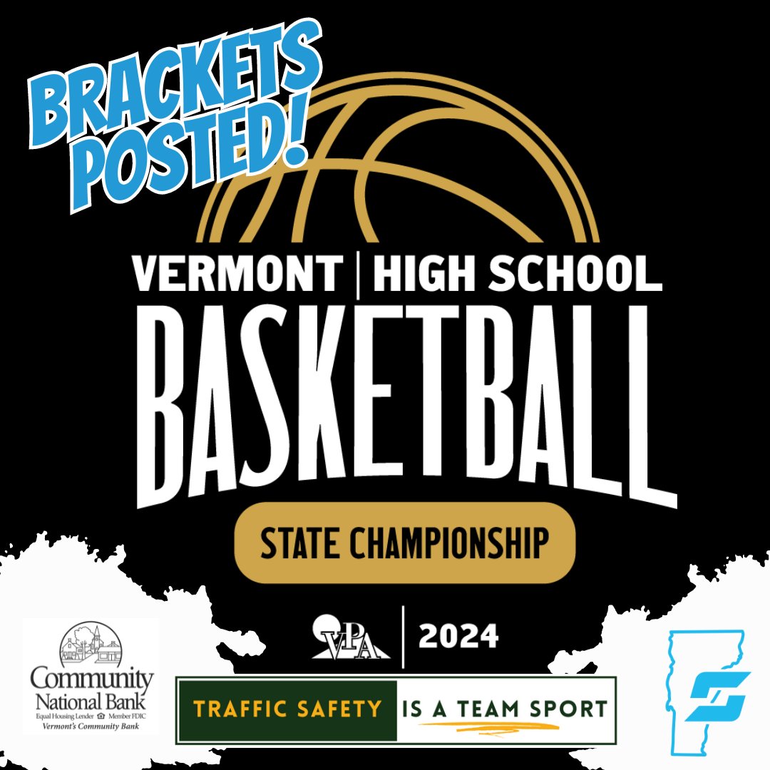 CHECK YOUR BRACKETS: 2024 VPA 🏀 State Championships | BOYS ➡️vpaonline.org/athletics/tour… 🏆 Good luck, teams! #VPAsports 🚗FANS: Travel safely to and from the games! #TrafficSafetyIsATeamSport