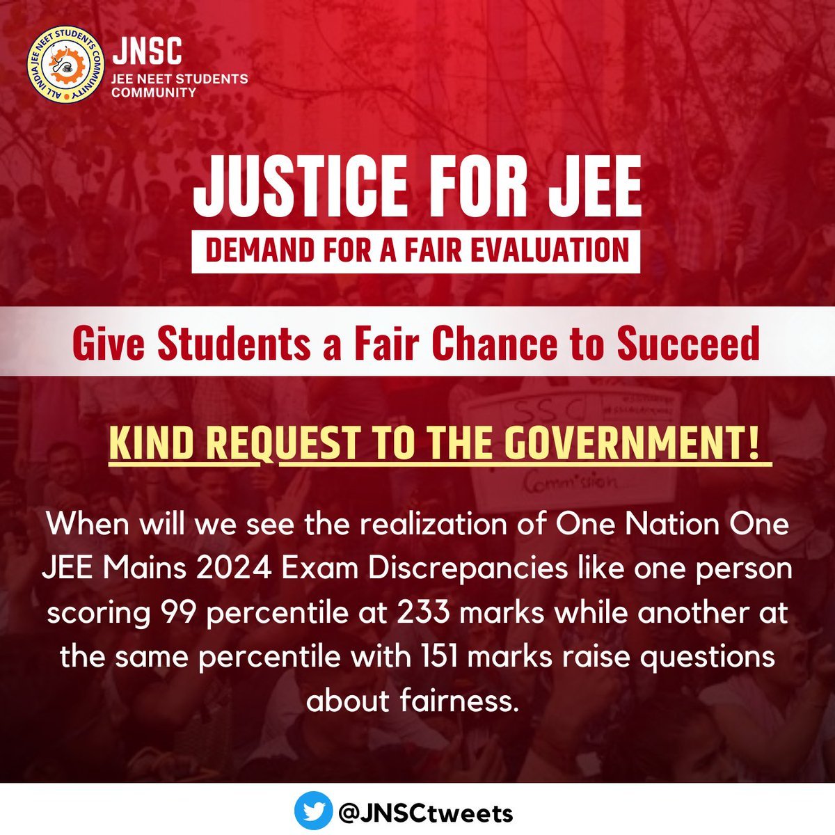 MadhavHari29900's tweet photo. @NTA_Exams
@DG_NTA @EduMinOfIndia
@dpradhanbjp
@PMOIndia
@narendramodi
My son has lost his faith in the system of
#JEEMains2024 & #NTA Huge discrepancies in percentile calculation Review is must #JusticeForJEEMains2024Aspirants
#JEEMains2024Results
#NTAScam
#NTABlunder
#NTAError https://t.co/1kkWNDzndv