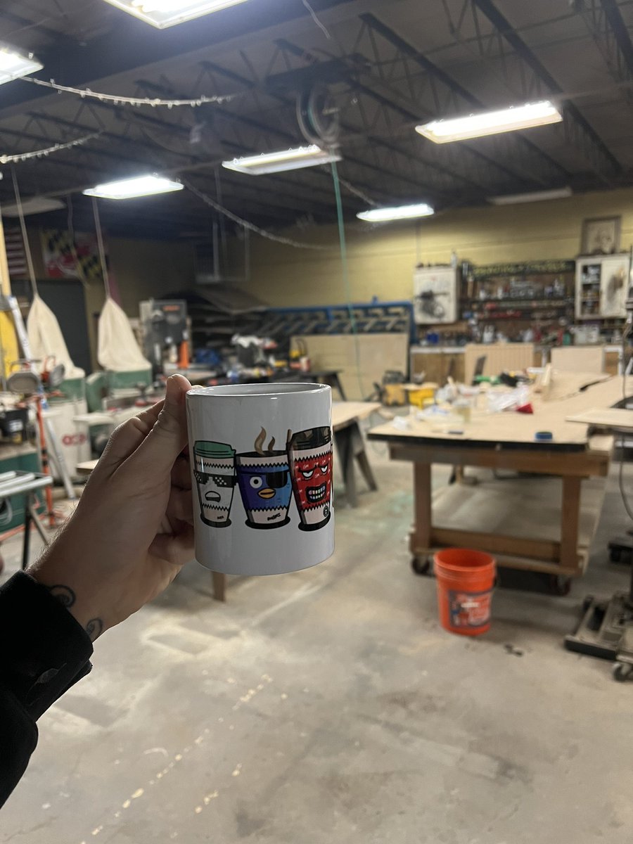 Gm ☕️ from the shop. I’ll never not rep the <a href="/CoffeeCupNFT/">Coffee Cu🅿️ Club ☕️</a> no matter what