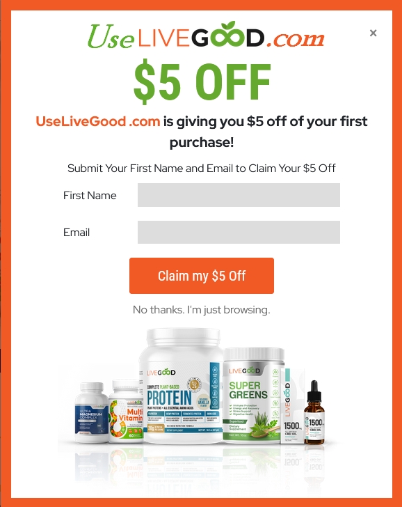 $5 OFF First Order - UseLiveGood.com 
Top Shelf Products! Highest Quality / Affordable Prices 90-Day Empty Bottle Guarantee
#uselivegood #health #healthylifestyle #healthyliving